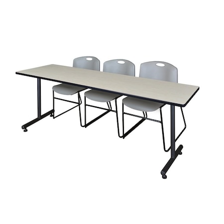 Kobe Rectangle Training Table, 84" W, 29" H, Laminate Top, Maple MKTRCT8424PL44GY